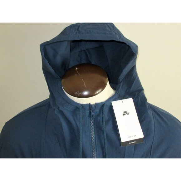 Nike SB Men's Anorak 1/2 Zip PO Skate Jacket Size Large Navy Blue Turquoise NWT - Picture 3 of 10